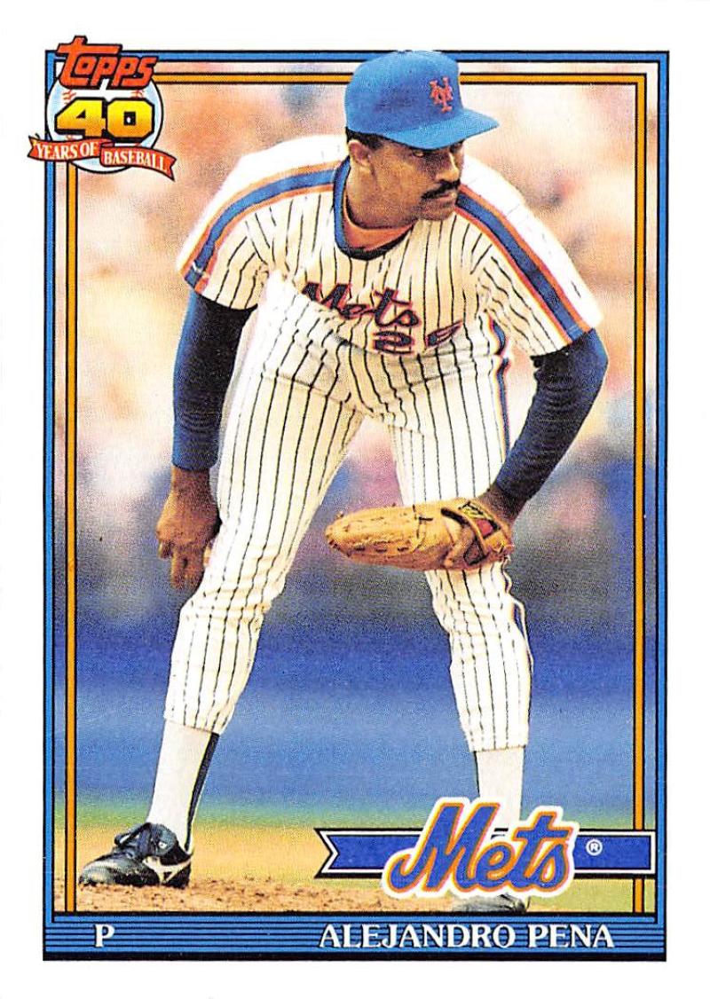 1991 Topps #544 Alejandro Pena Baseball New York Mets Image 1
