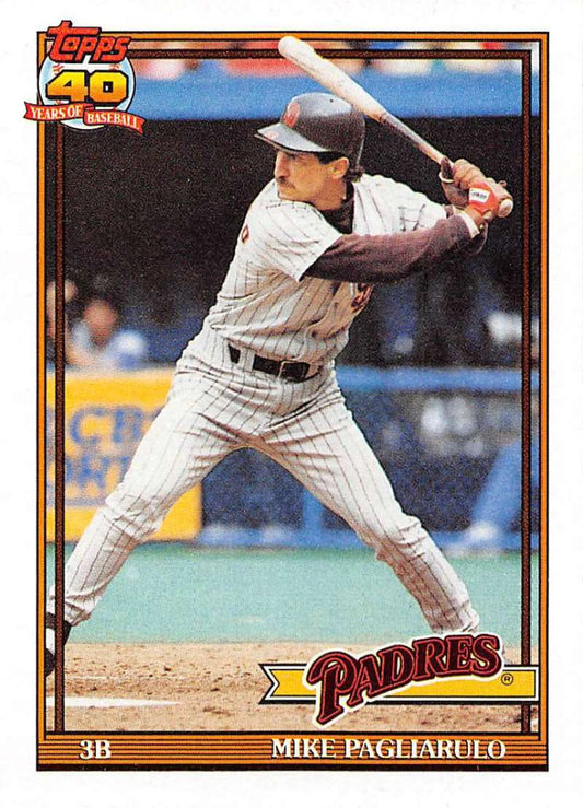 1991 Topps #547 Mike Pagliarulo Baseball San Diego Padres  Image 1