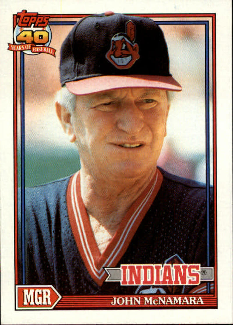 1991 Topps #549 John McNamara MG Baseball Cleveland Indians Image 1