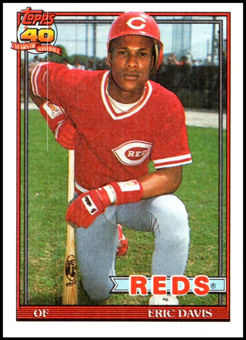 1991 Topps #550 Eric Davis Baseball Cincinnati Reds Image 1