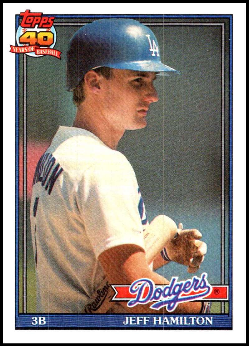 1991 Topps #552 Jeff Hamilton Baseball Los Angeles Dodgers Image 1