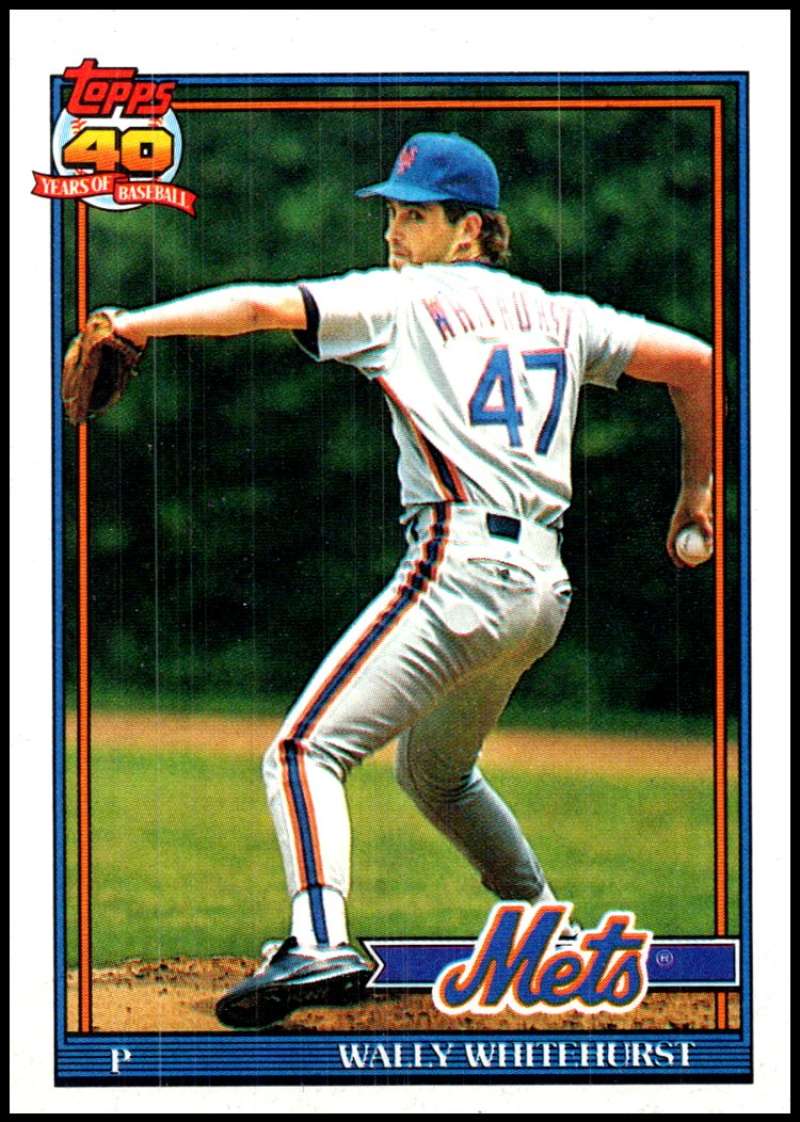 1991 Topps #557 Wally Whitehurst Baseball New York Mets Image 1