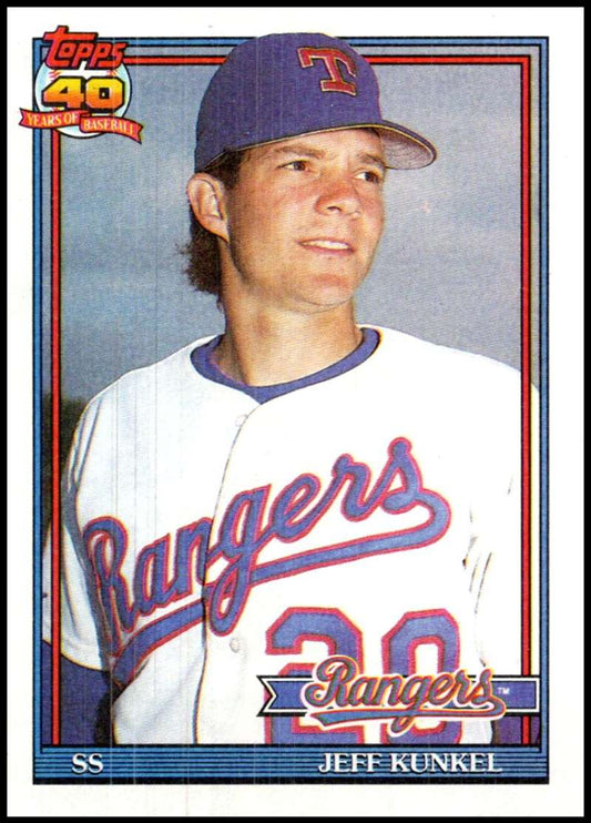1991 Topps #562 Jeff Kunkel Baseball Texas Rangers  Image 1
