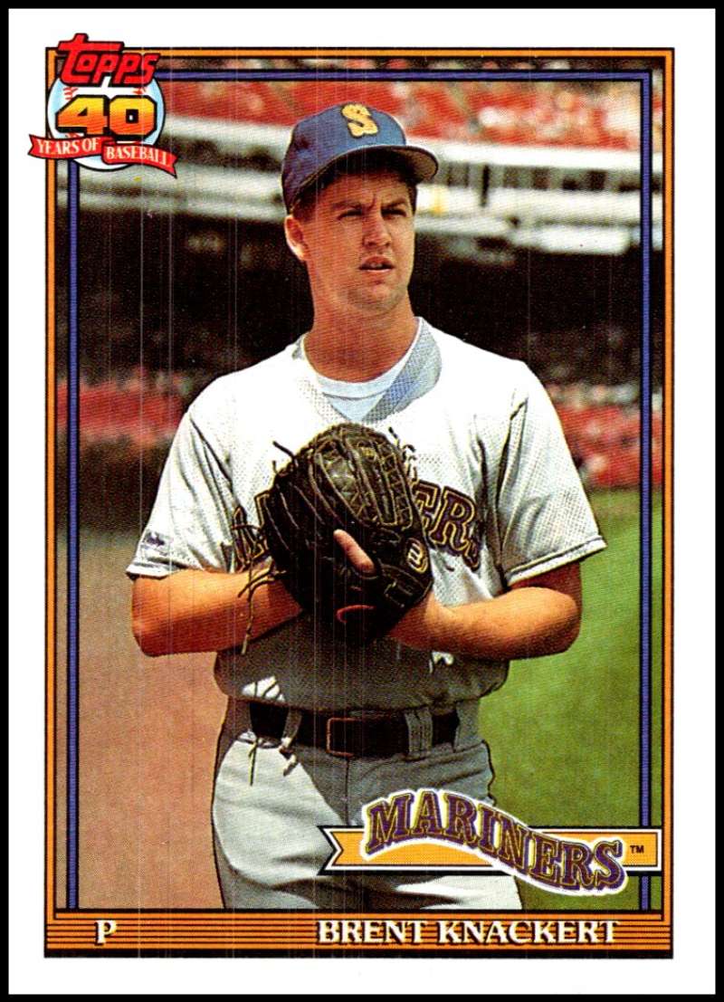 1991 Topps #563 Brent Knackert Baseball Seattle Mariners Image 1