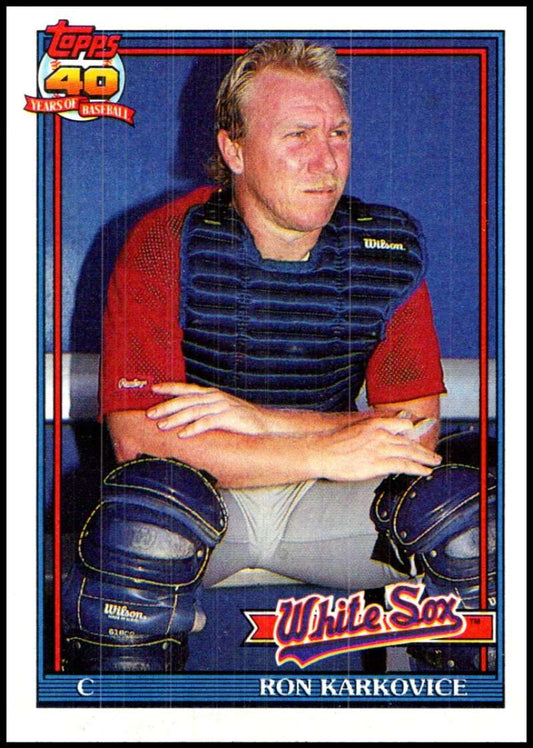 1991 Topps #568 Ron Karkovice Baseball Chicago White Sox  Image 1