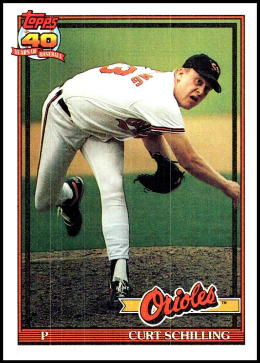 1991 Topps #569 Curt Schilling Baseball Baltimore Orioles  Image 1