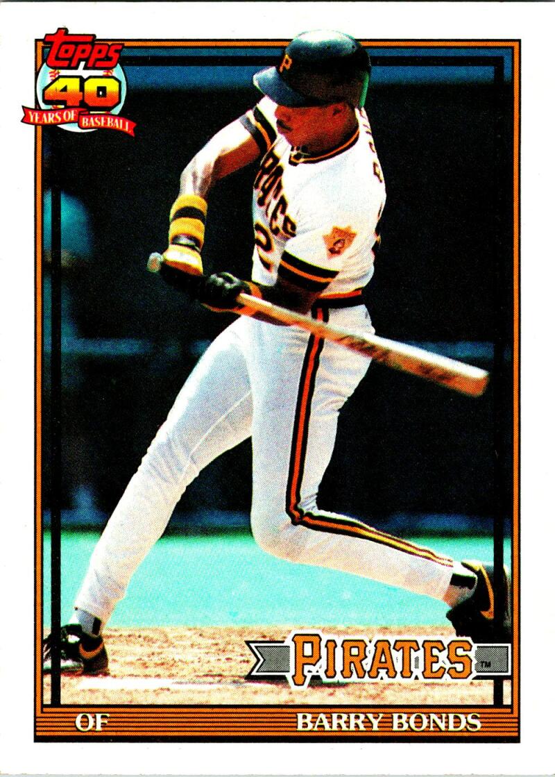 1991 Topps #570 Barry Bonds Baseball Pittsburgh Pirates Image 1