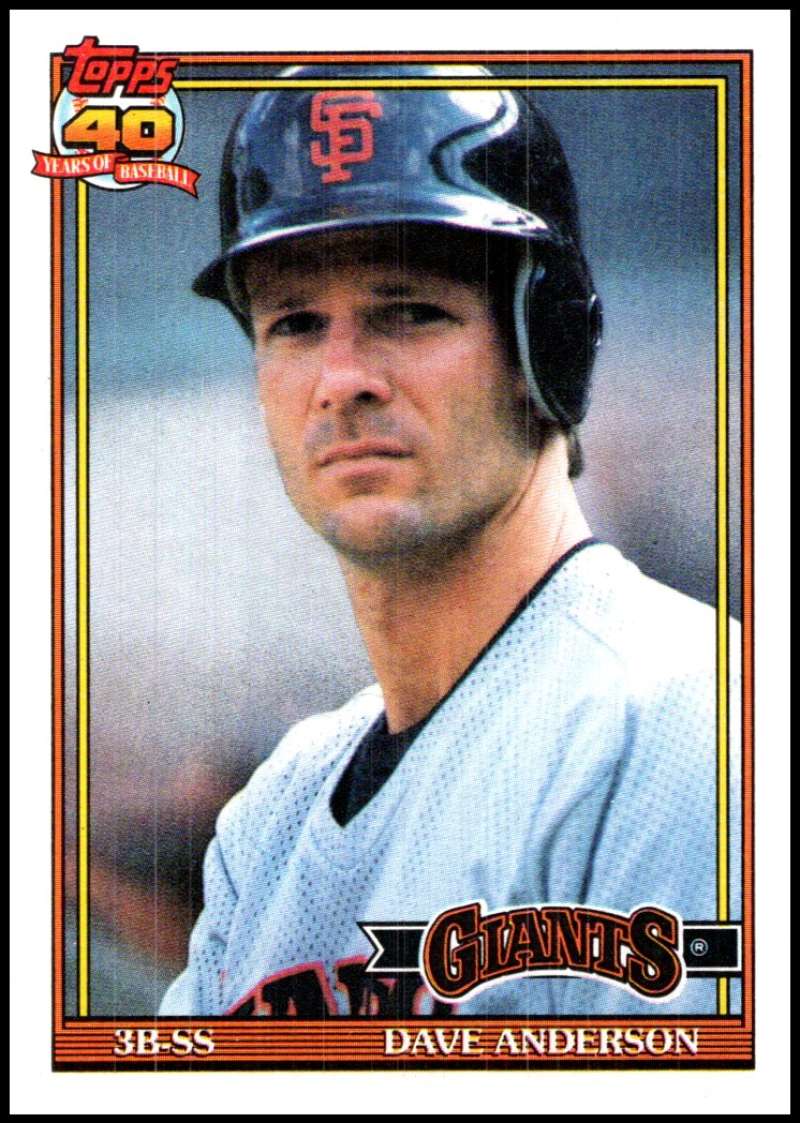 1991 Topps #572 Dave Anderson Baseball San Francisco Giants Image 1