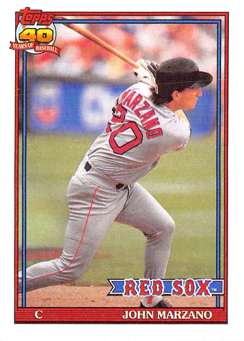 1991 Topps #574 John Marzano Baseball Boston Red Sox Image 1