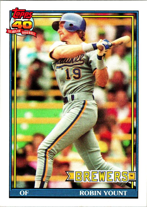 1991 Topps #575 Robin Yount Baseball Milwaukee Brewers Image 1