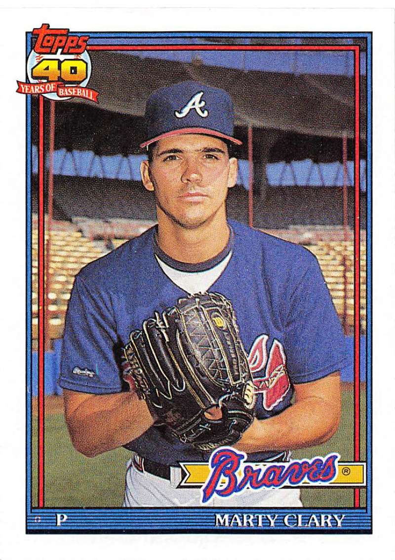 1991 Topps #582 Marty Clary Baseball Atlanta Braves Image 1