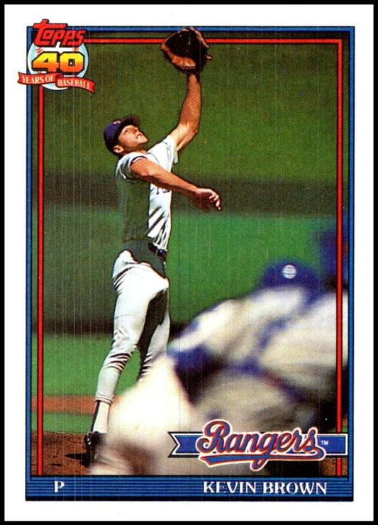 1991 Topps #584 Kevin Brown Baseball Texas Rangers  Image 1