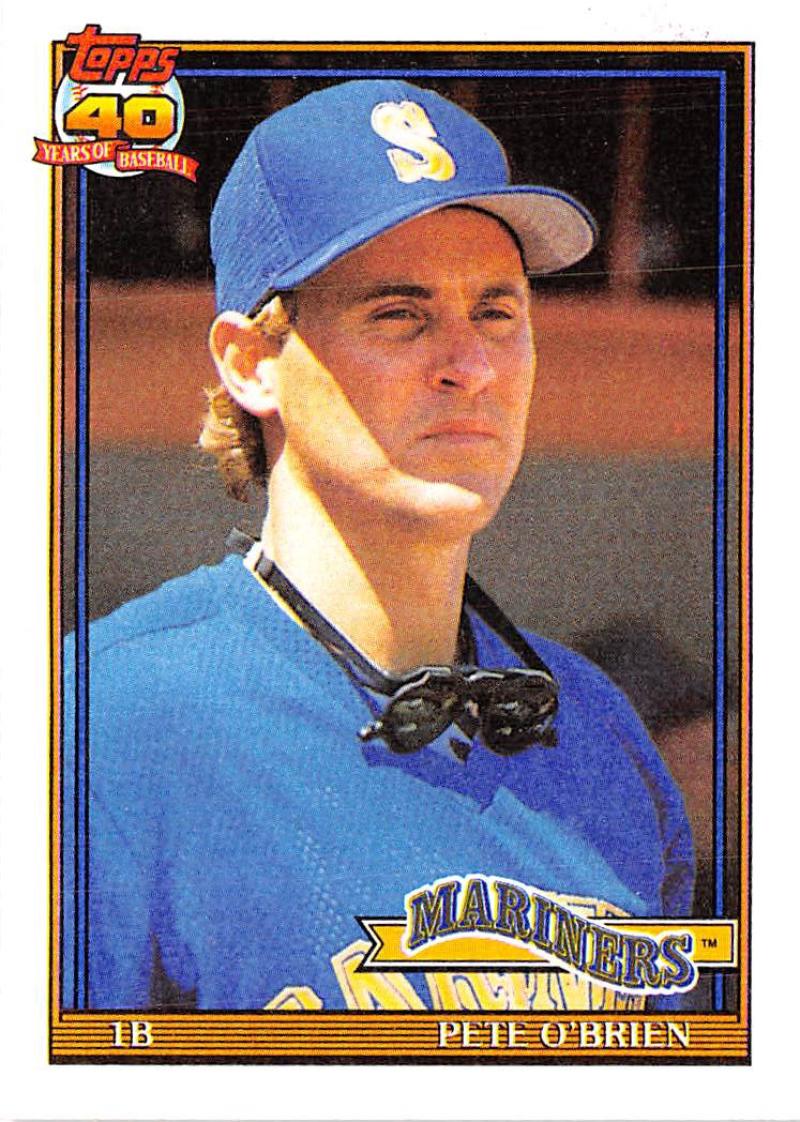 1991 Topps #585 Pete O'Brien Baseball Seattle Mariners Image 1