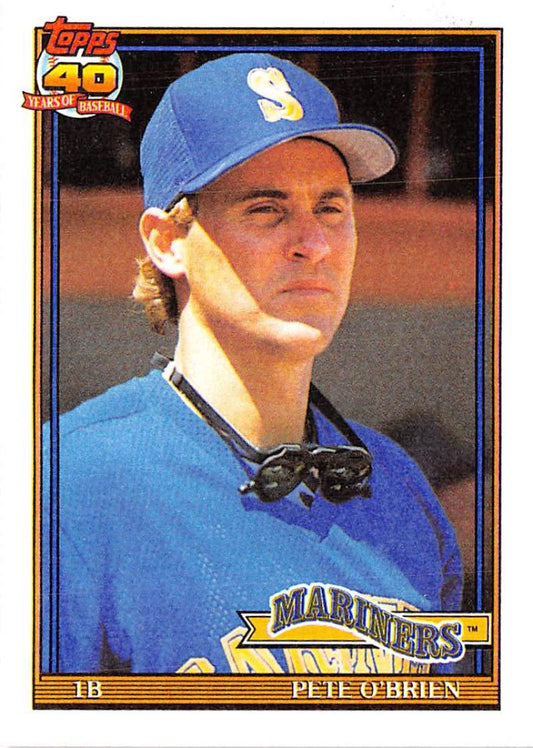 1991 Topps #585 Pete O'Brien Baseball Seattle Mariners  Image 1