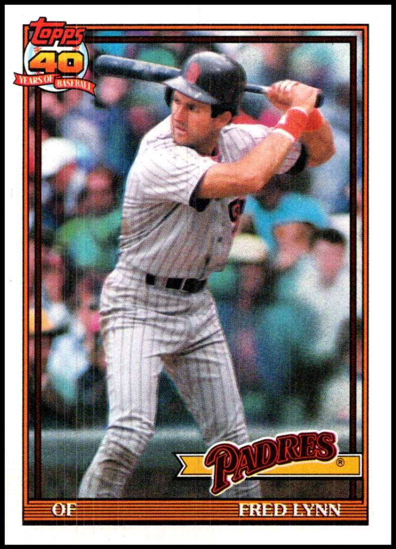 1991 Topps #586 Fred Lynn Baseball San Diego Padres Image 1