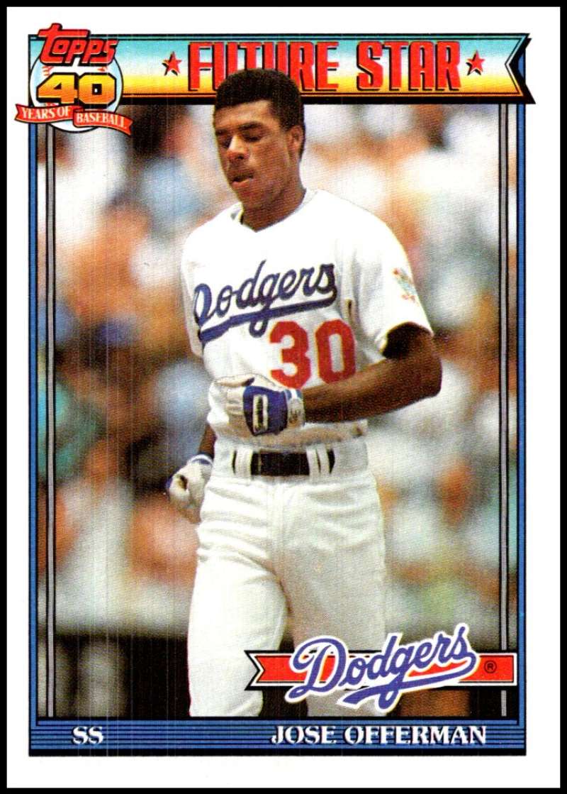 1991 Topps #587 Jose Offerman UER Baseball Los Angeles Dodgers Image 1