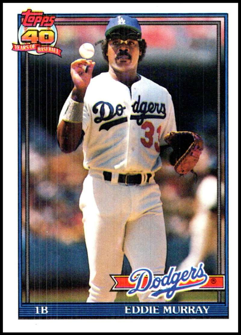 1991 Topps #590 Eddie Murray Baseball Los Angeles Dodgers Image 1