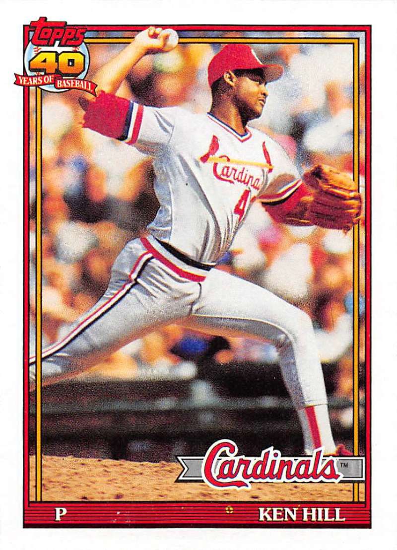 1991 Topps #591 Ken Hill Baseball St. Louis Cardinals Image 1