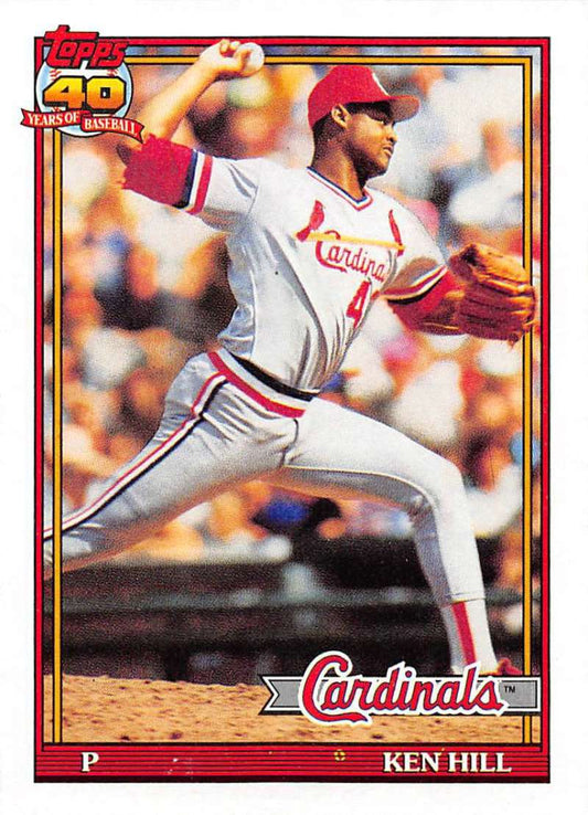 1991 Topps #591 Ken Hill Baseball St. Louis Cardinals  Image 1