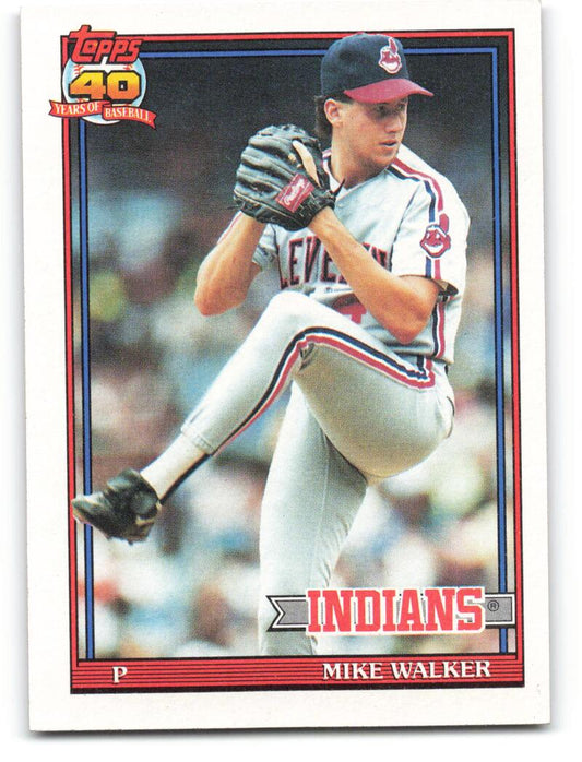 1991 Topps #593 Mike Walker ERR Baseball Cleveland Indians  Image 1