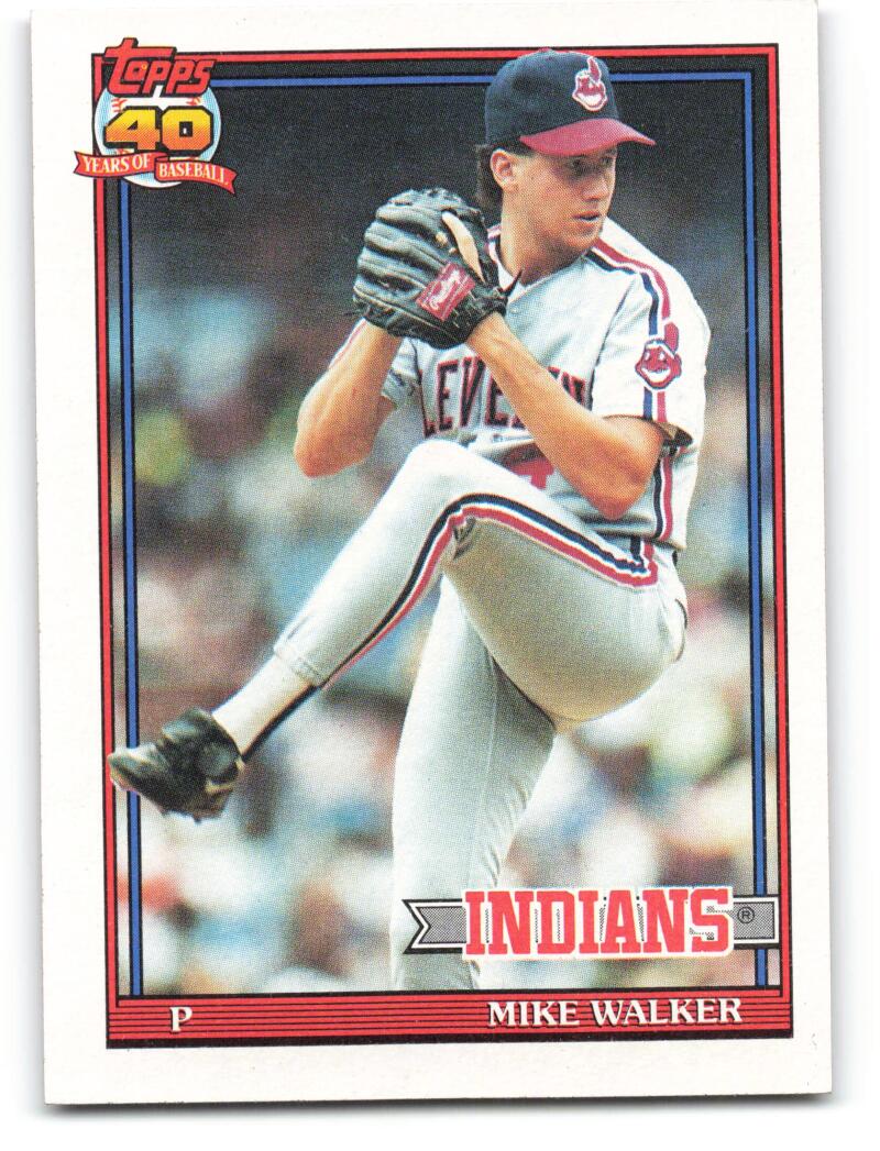 1991 Topps #593 Mike Walker ERR Baseball Cleveland Indians  Image 1