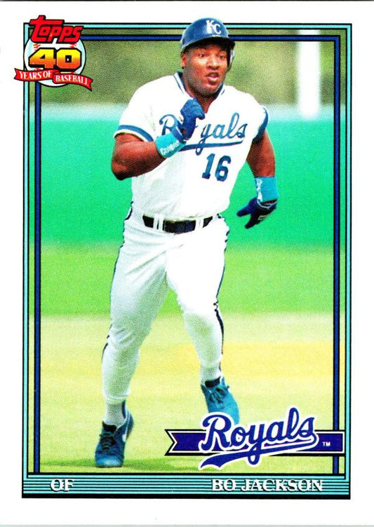 1991 Topps #600 Bo Jackson Baseball Kansas City Royals  Image 1