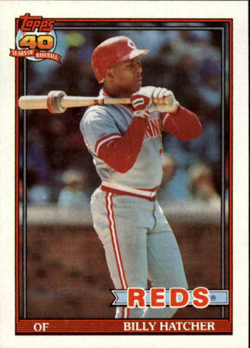 1991 Topps #604 Billy Hatcher Baseball Cincinnati Reds Image 1