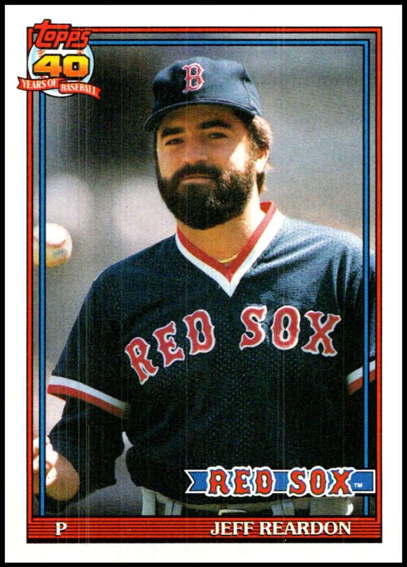 1991 Topps #605 Jeff Reardon Baseball Boston Red Sox Image 1