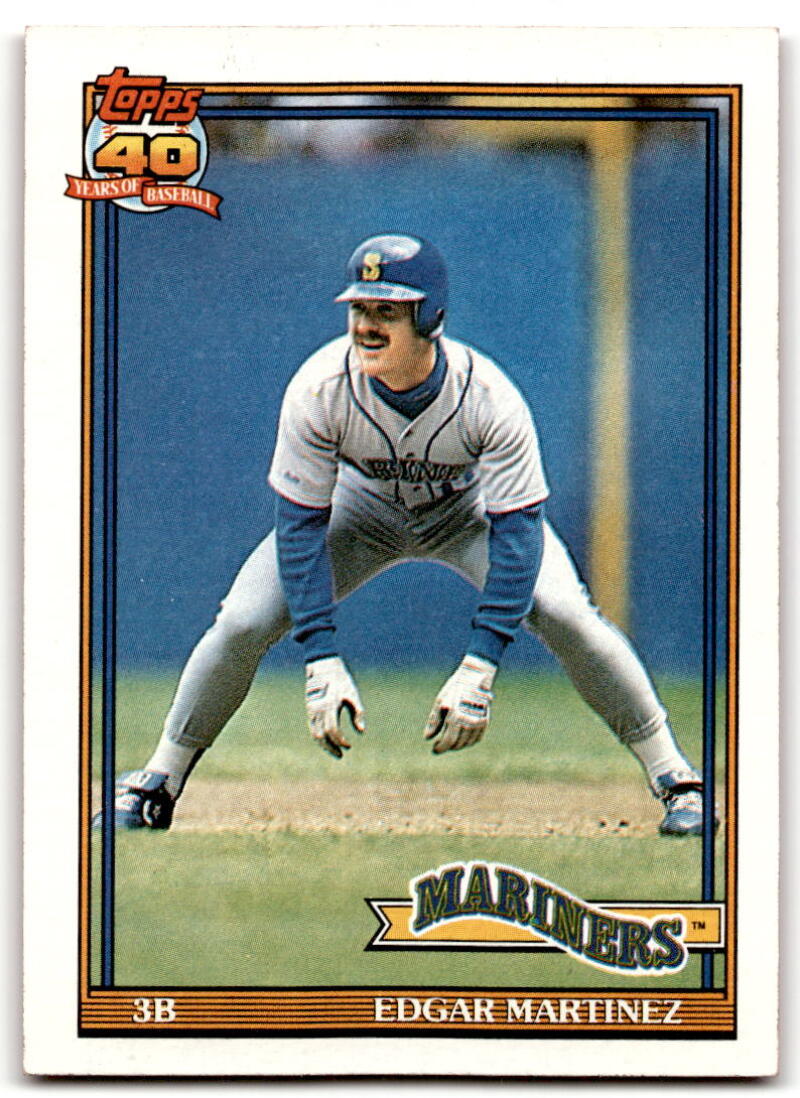 1991 Topps #607 Edgar Martinez Baseball Seattle Mariners Image 1