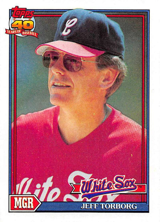 1991 Topps #609 Jeff Torborg MG Baseball Chicago White Sox  Image 1