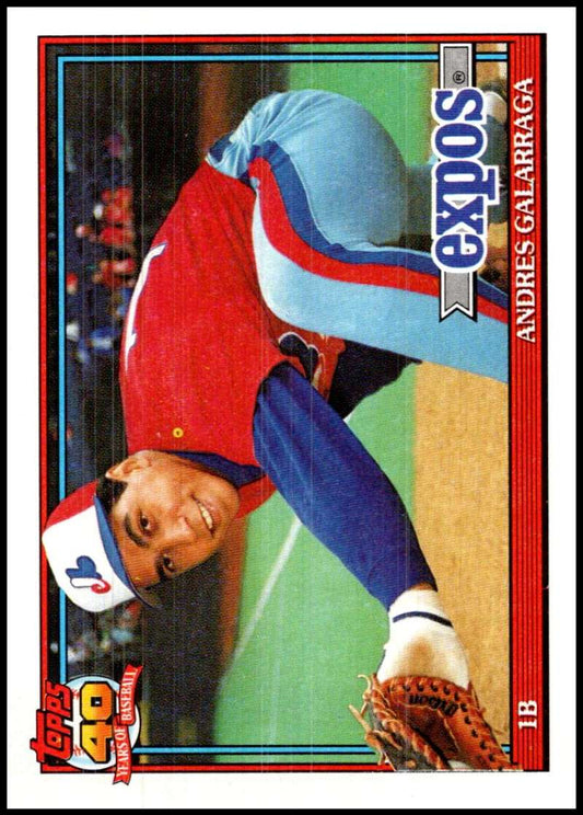 1991 Topps #610 Andres Galarraga Baseball Montreal Expos  Image 1