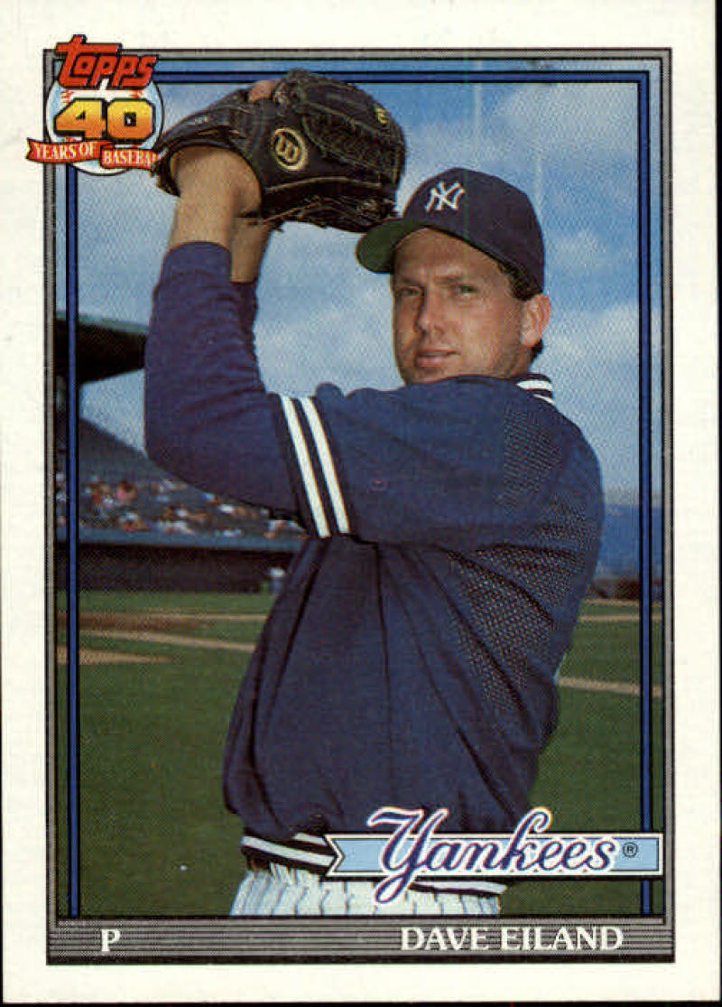 1991 Topps #611 Dave Eiland Baseball New York Yankees Image 1