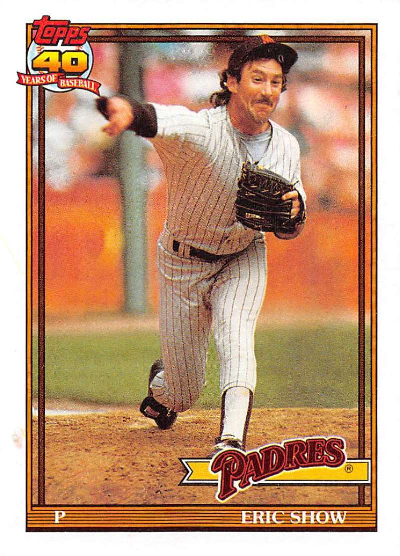 1991 Topps #613 Eric Show Baseball San Diego Padres Image 1