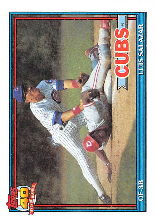 1991 Topps #614 Luis Salazar Baseball Chicago Cubs  Image 1