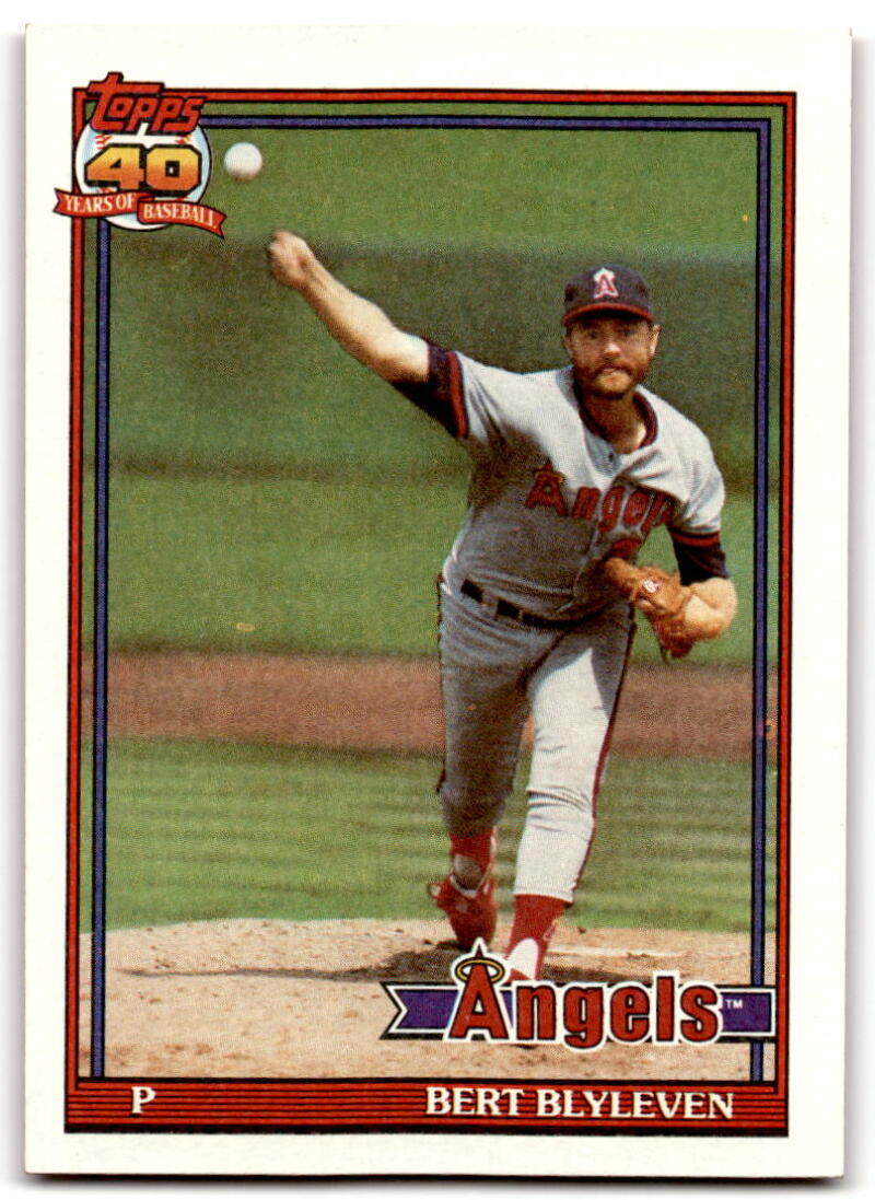 1991 Topps #615 Bert Blyleven Baseball California Angels Image 1