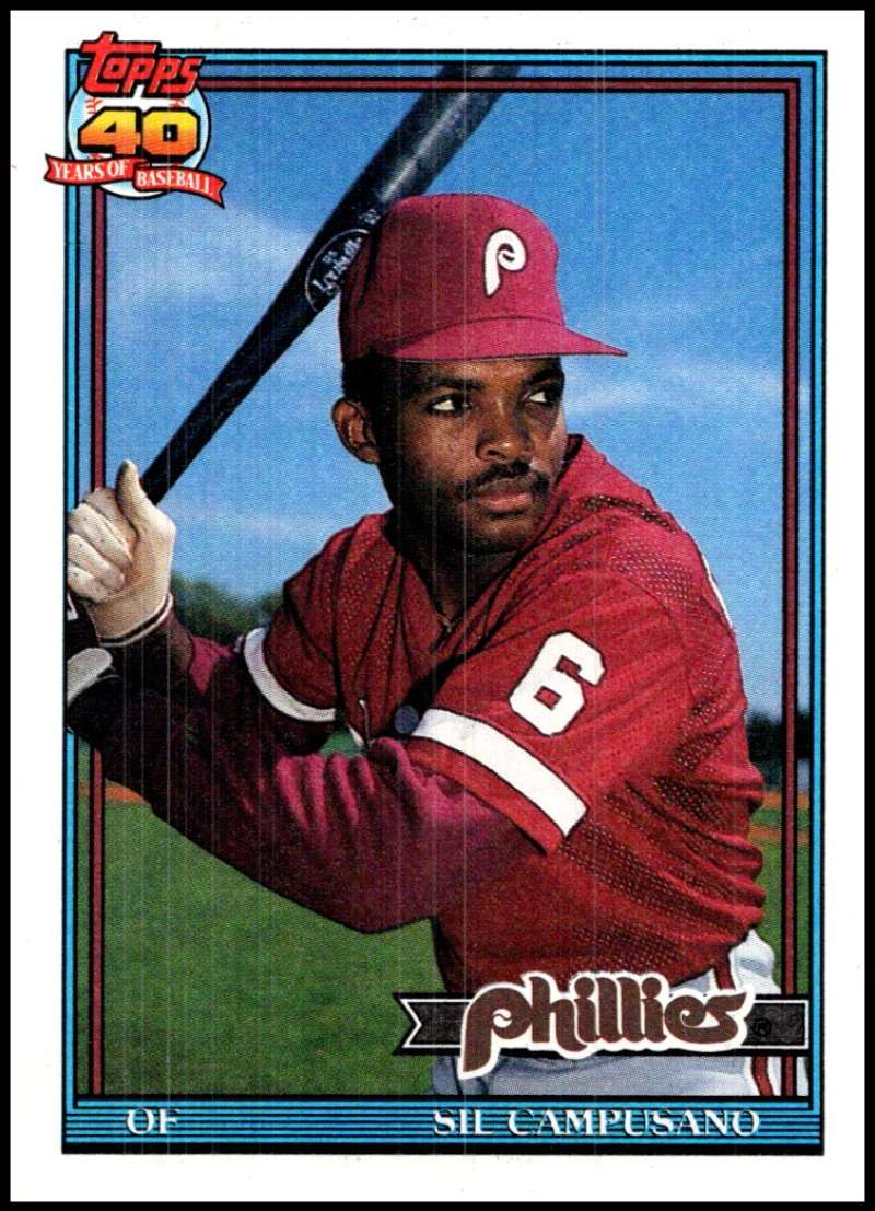 1991 Topps #618 Sil Campusano Baseball Philadelphia Phillies Image 1