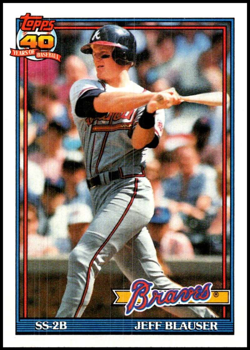 1991 Topps #623 Jeff Blauser Baseball Atlanta Braves Image 1