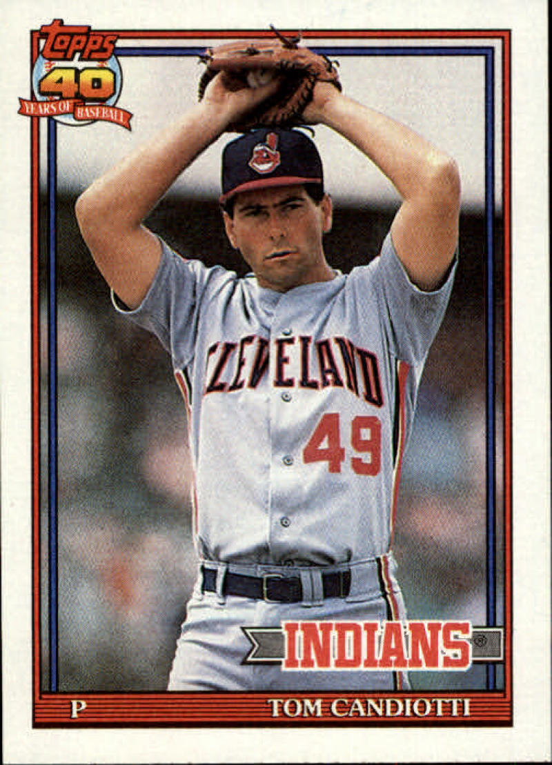 1991 Topps #624 Tom Candiotti Baseball Cleveland Indians Image 1