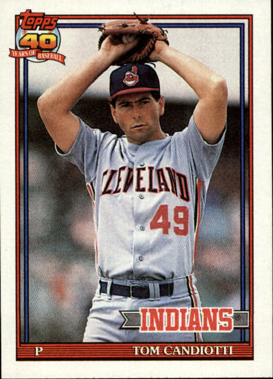 1991 Topps #624 Tom Candiotti Baseball Cleveland Indians  Image 1