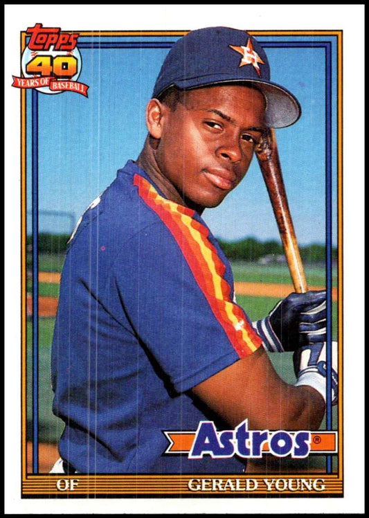 1991 Topps #626 Gerald Young Baseball Houston Astros  Image 1