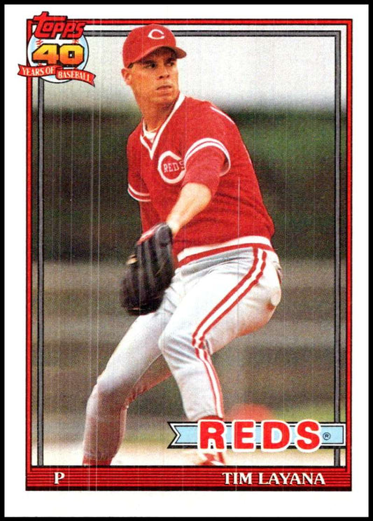 1991 Topps #627 Tim Layana Baseball Cincinnati Reds  Image 1