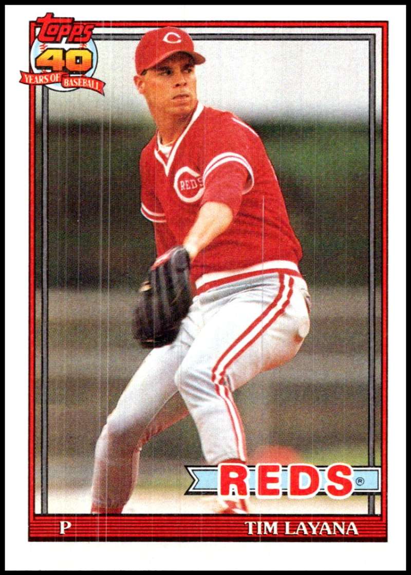 1991 Topps #627 Tim Layana Baseball Cincinnati Reds Image 1