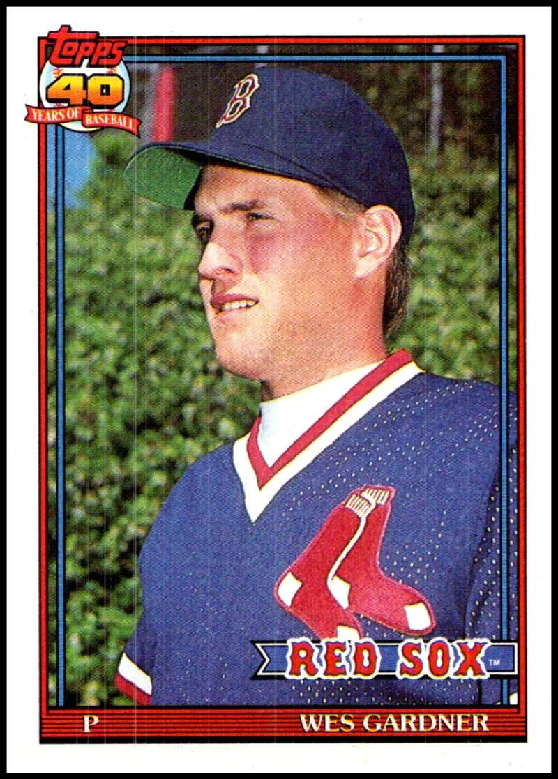 1991 Topps #629 Wes Gardner Baseball Boston Red Sox Image 1