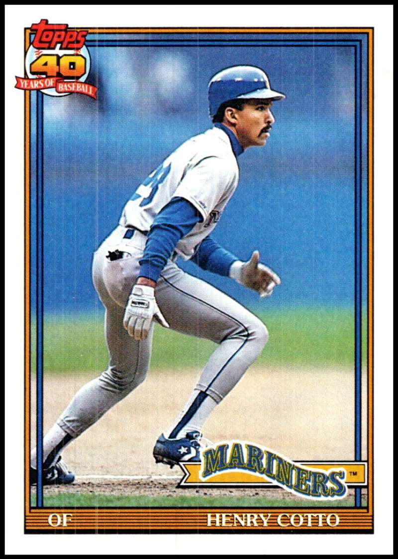 1991 Topps #634 Henry Cotto Baseball Seattle Mariners Image 1