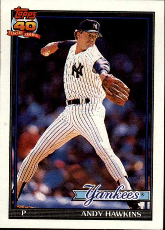 1991 Topps #635 Andy Hawkins Baseball New York Yankees  Image 1