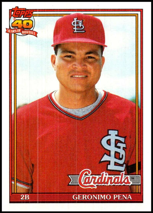 1991 Topps #636 Geronimo Pena Baseball St. Louis Cardinals  Image 1