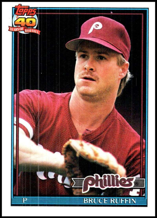 1991 Topps #637 Bruce Ruffin Baseball Philadelphia Phillies  Image 1