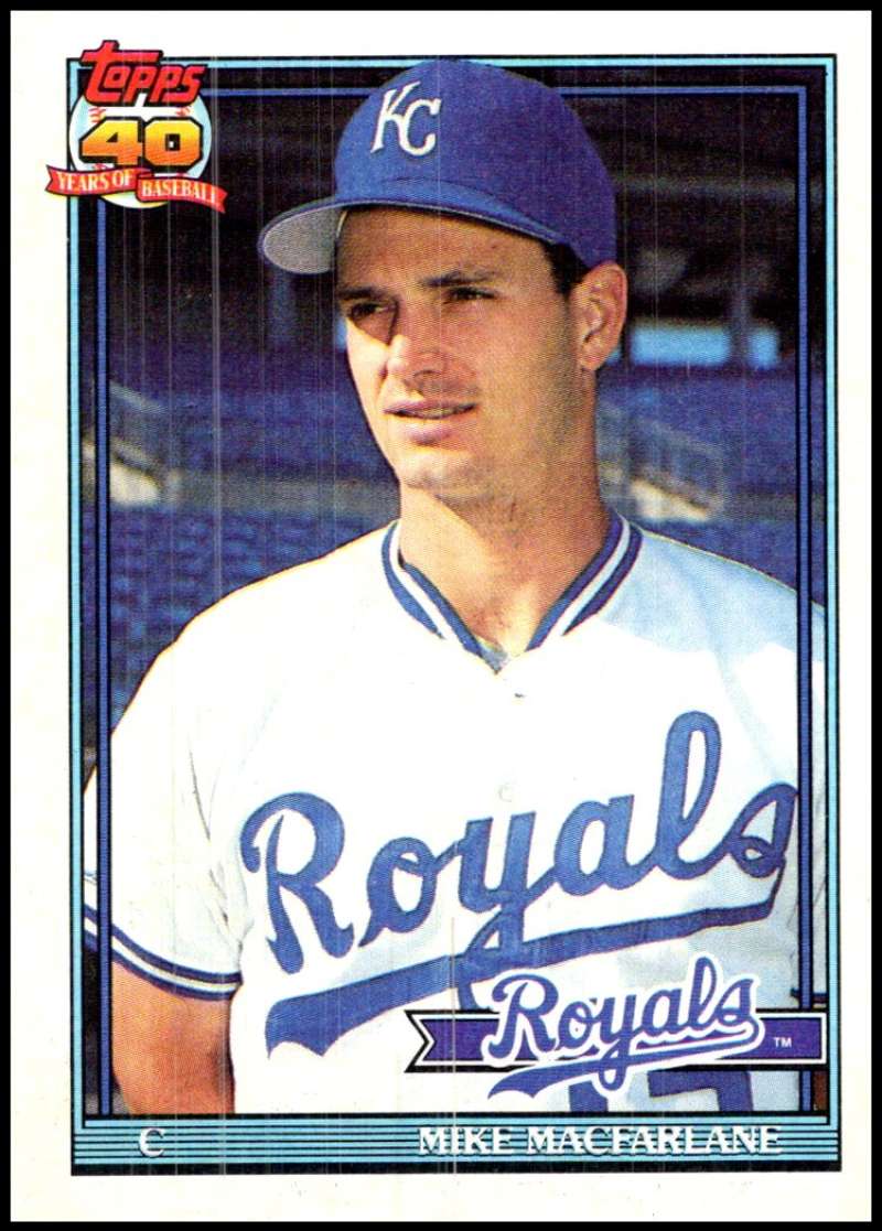 1991 Topps #638 Mike Macfarlane Baseball Kansas City Royals Image 1