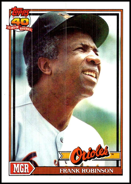 1991 Topps #639 Frank Robinson MG Baseball Baltimore Orioles  Image 1