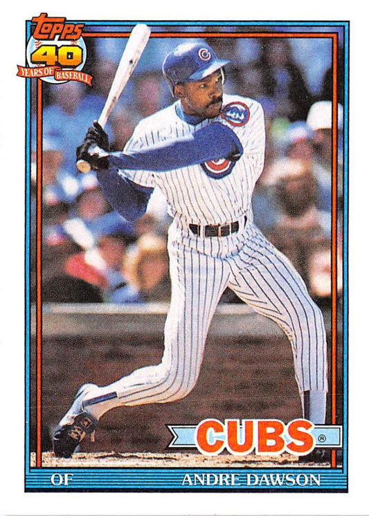 1991 Topps #640 Andre Dawson Baseball Chicago Cubs  Image 1